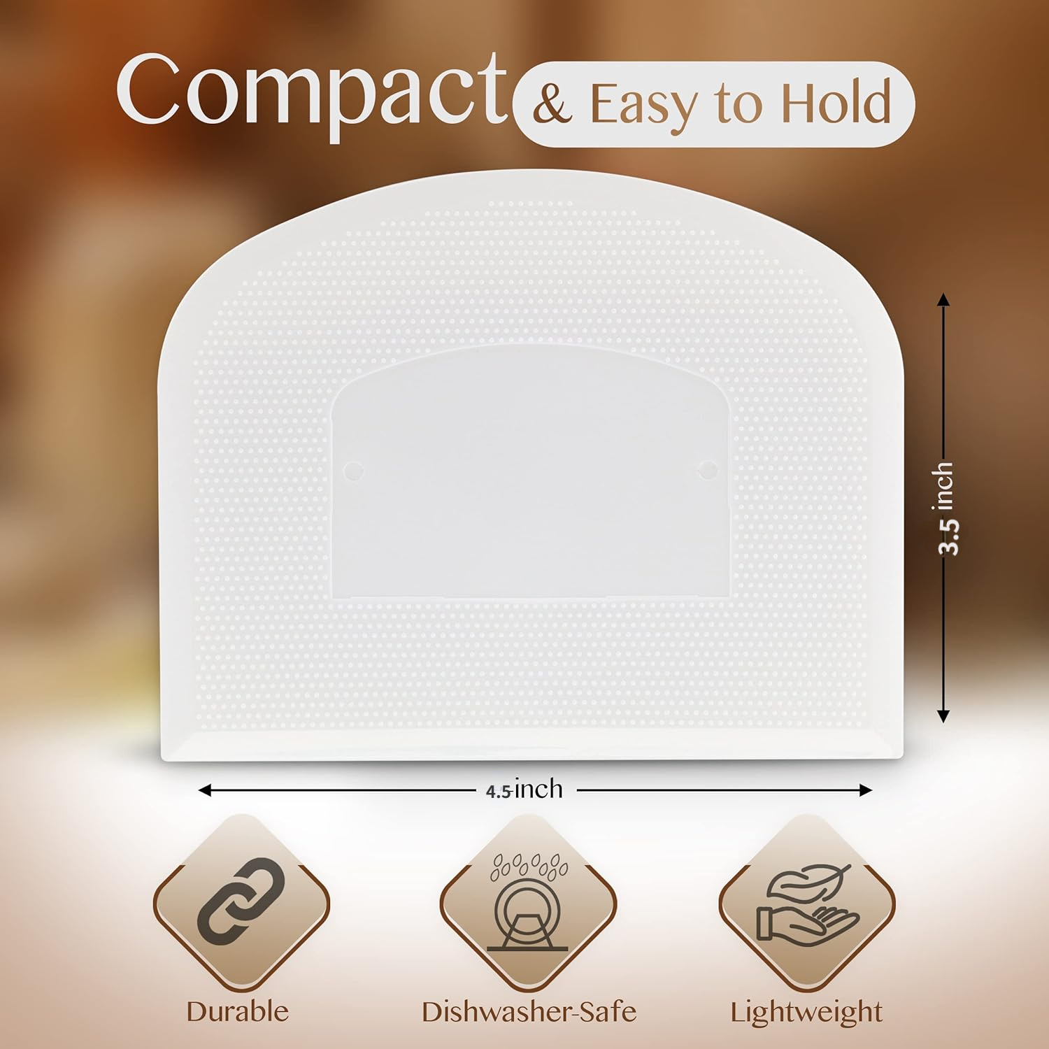 Dough Scraper Curved - White Bowl Scraper Flexible Food Safe