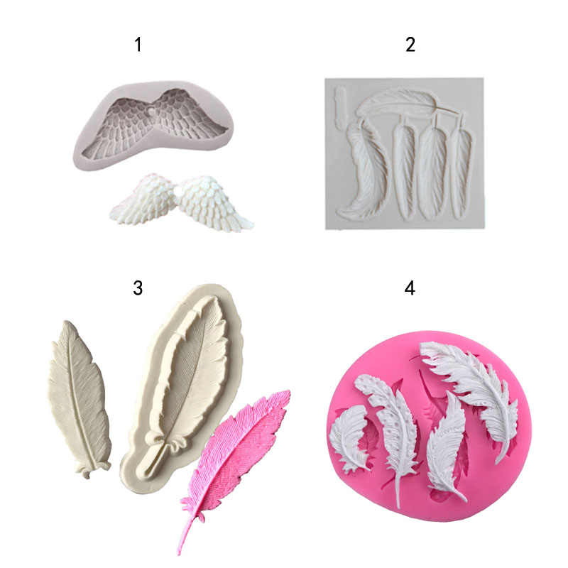 Kitchen Baking Gadgets - Leaves feather&wings shape 3D Craft Relief