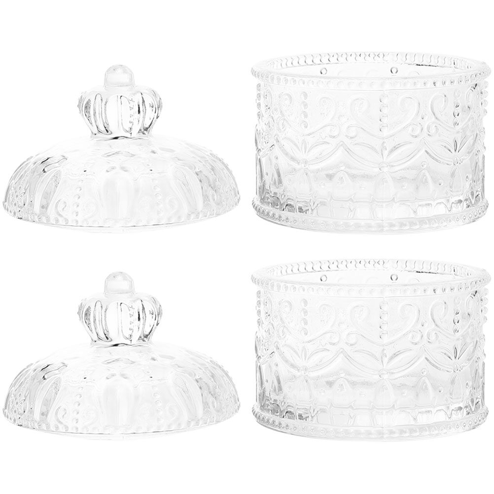 Kitchen Set Bakery - 2Pcs Crystal Jar High-Grade Transparent Glass