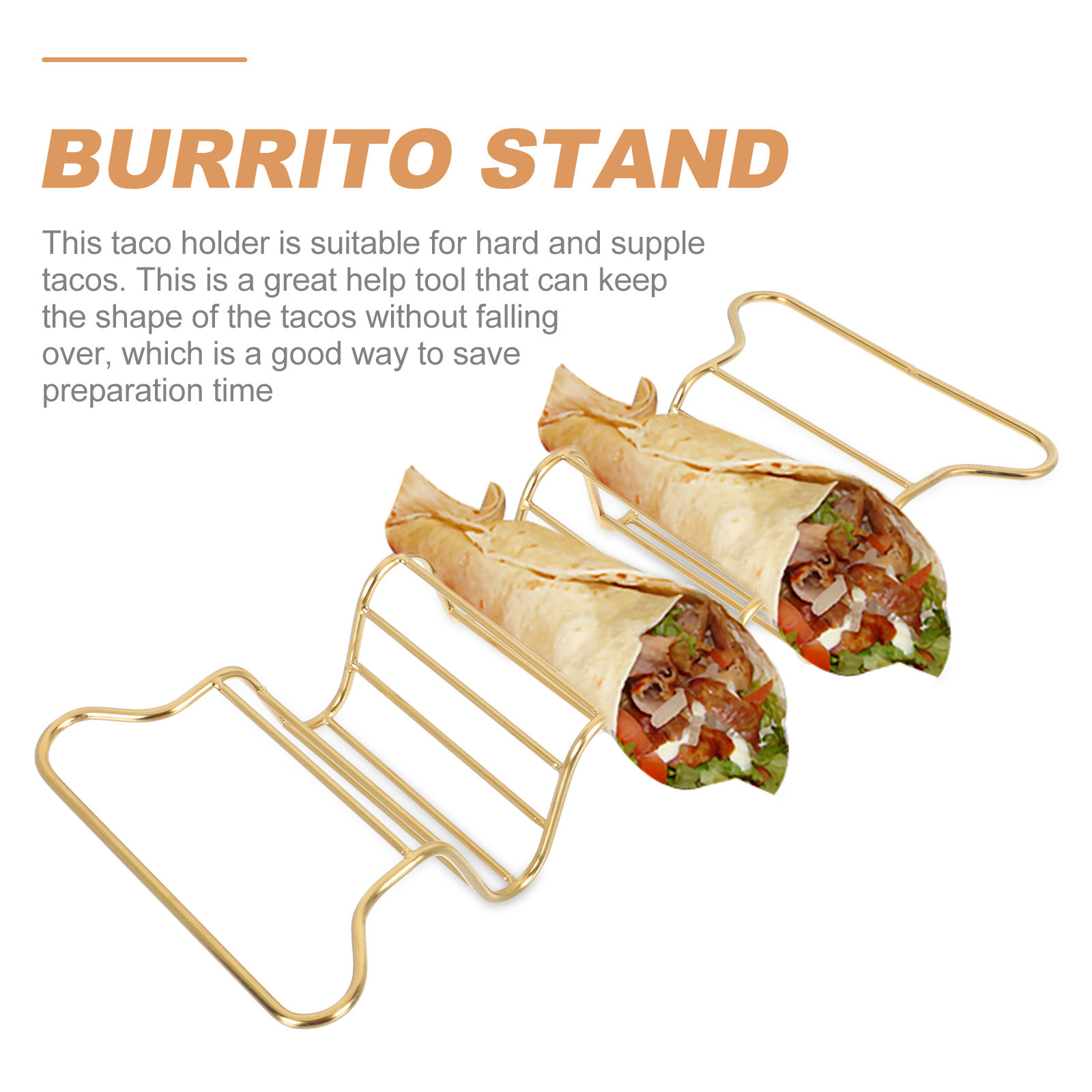 Kitchen Baking Gadgets - 1Pcs Stainless Steel Taco Holder Thick