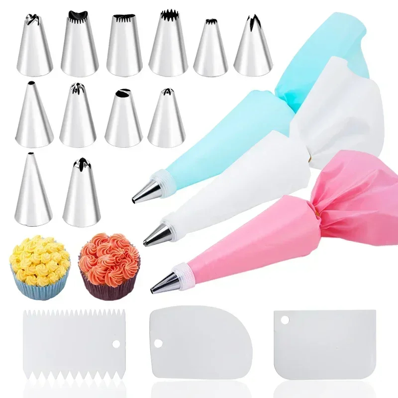 Kitchen Set Bakery - 1/2/3/4Set Pastry Bag And Stainless Steel