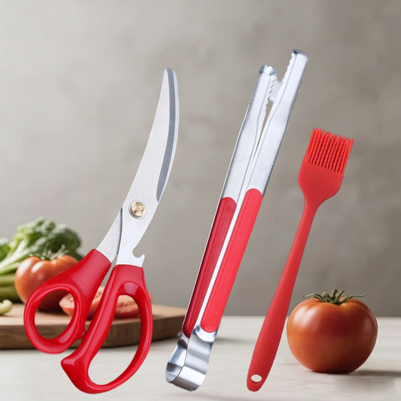 Kitchen Shears In Baking - Stainless Steel BBQ Grill Tongs Food