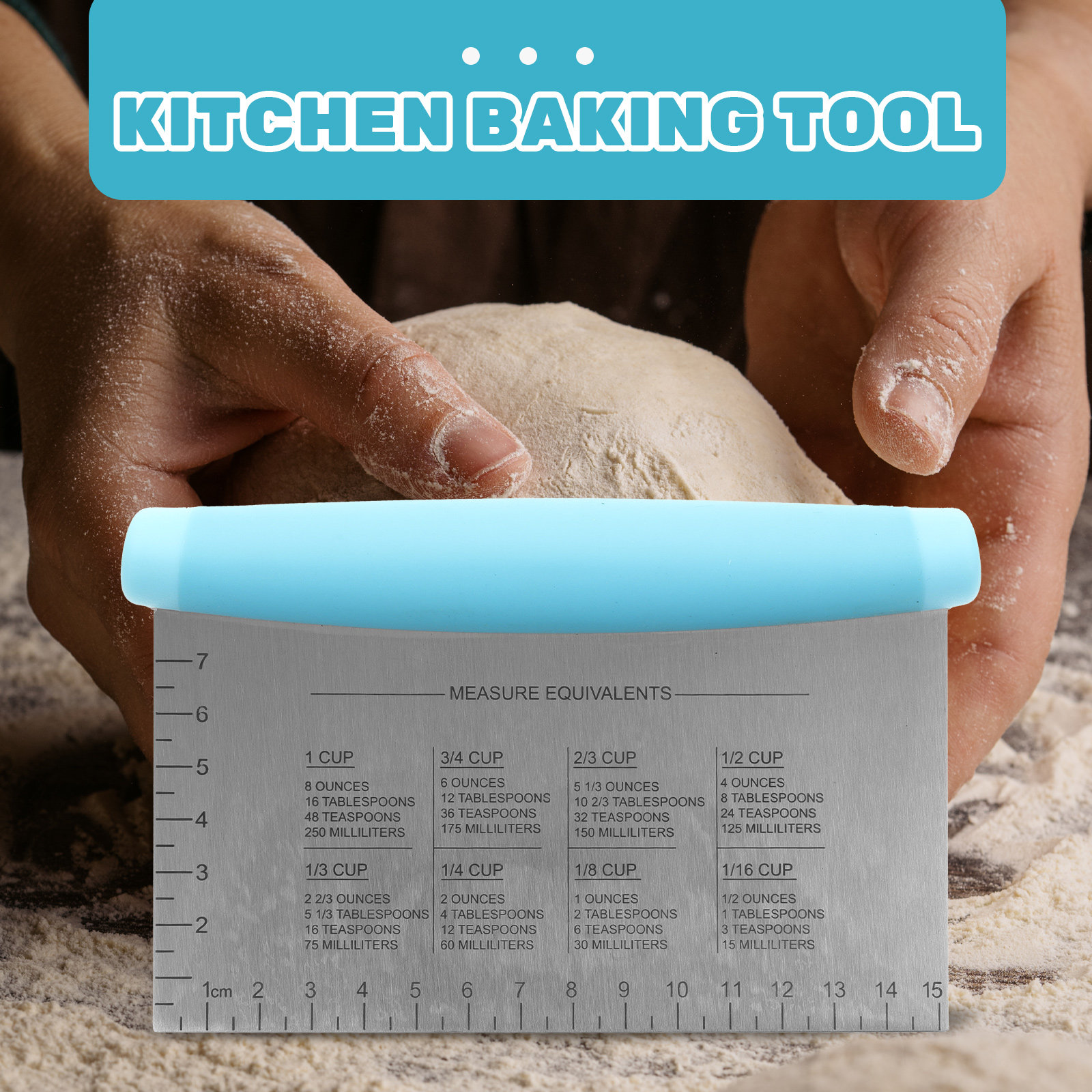 Dough Scraper Curved - 3Pcs Stainless Steel Dough Scraper with