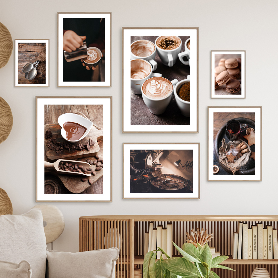 Kitchen Baking Wall Art - Coffee Beans Cup Baking Dessert Spice