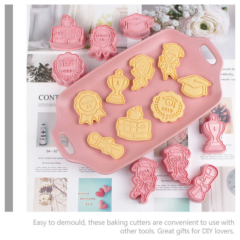 Cookie Cutter Set - 8Pcs Graduation Cookie Cutter Set Sturdy