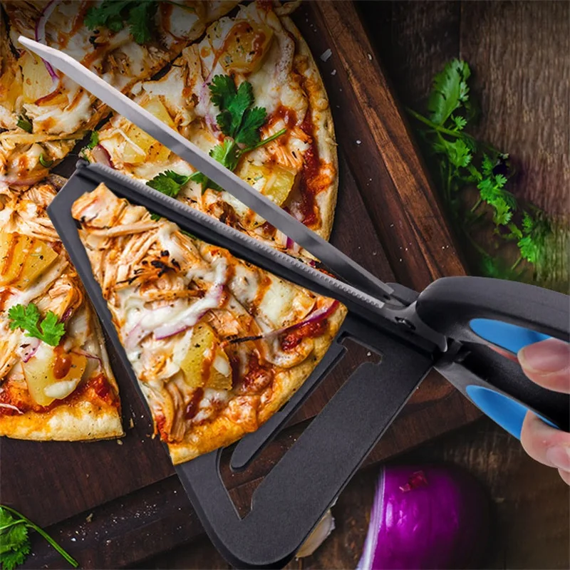 Pizza Scissors With Server Tra - đánh giá và giá Kitchen Shears In Baking