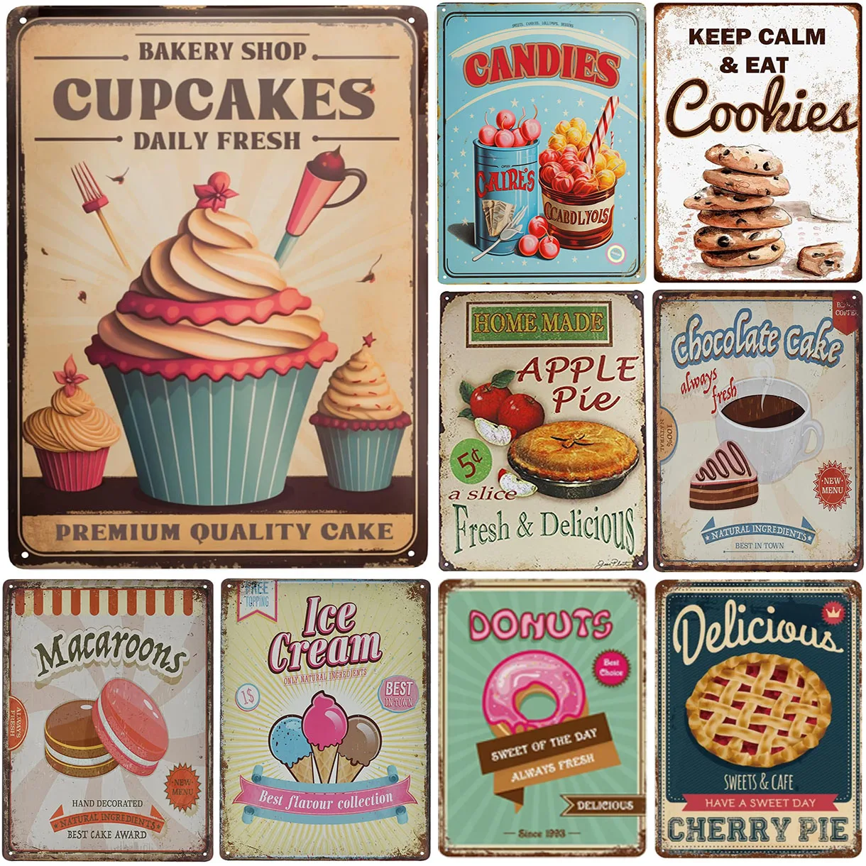 HD Tin Sign Vintage Bakery Des - đánh giá và giá Kitchen Set Bakery