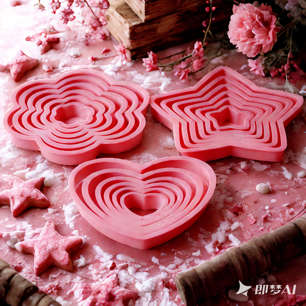 1set/3sets Pink Heart Star Flo - đánh giá và giá Cookie Cutter Set