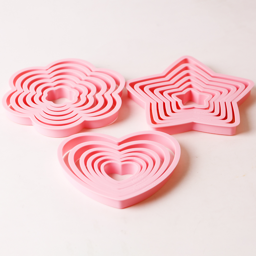 1set/3sets Pink Heart Star Flo - đánh giá và giá Cookie Cutter Set