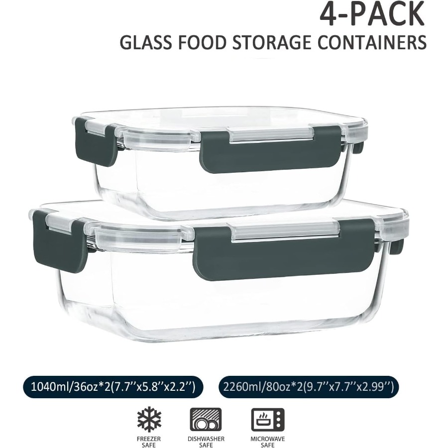 Extra Large Glass Food Storage - đánh giá và giá Kitchen Baking Organization