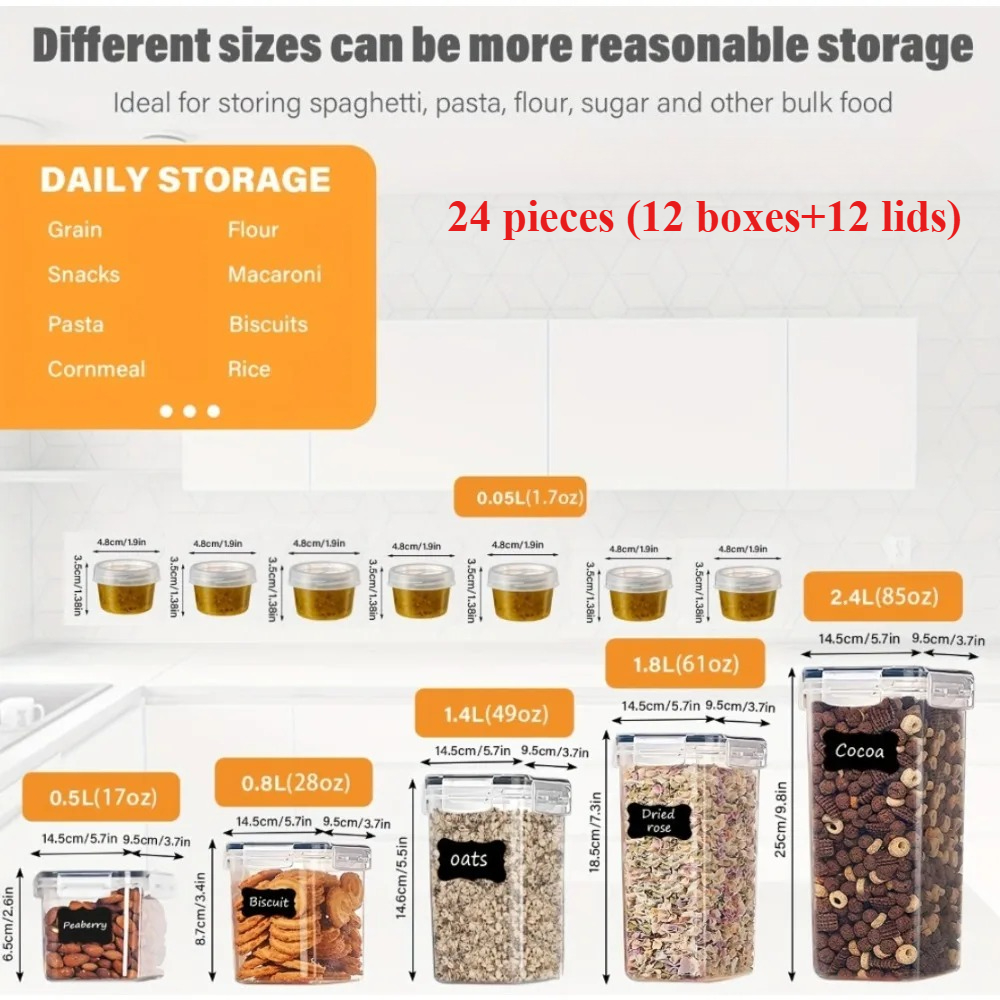 24Pcs Food Storage Containers  - đánh giá và giá Kitchen Uncle