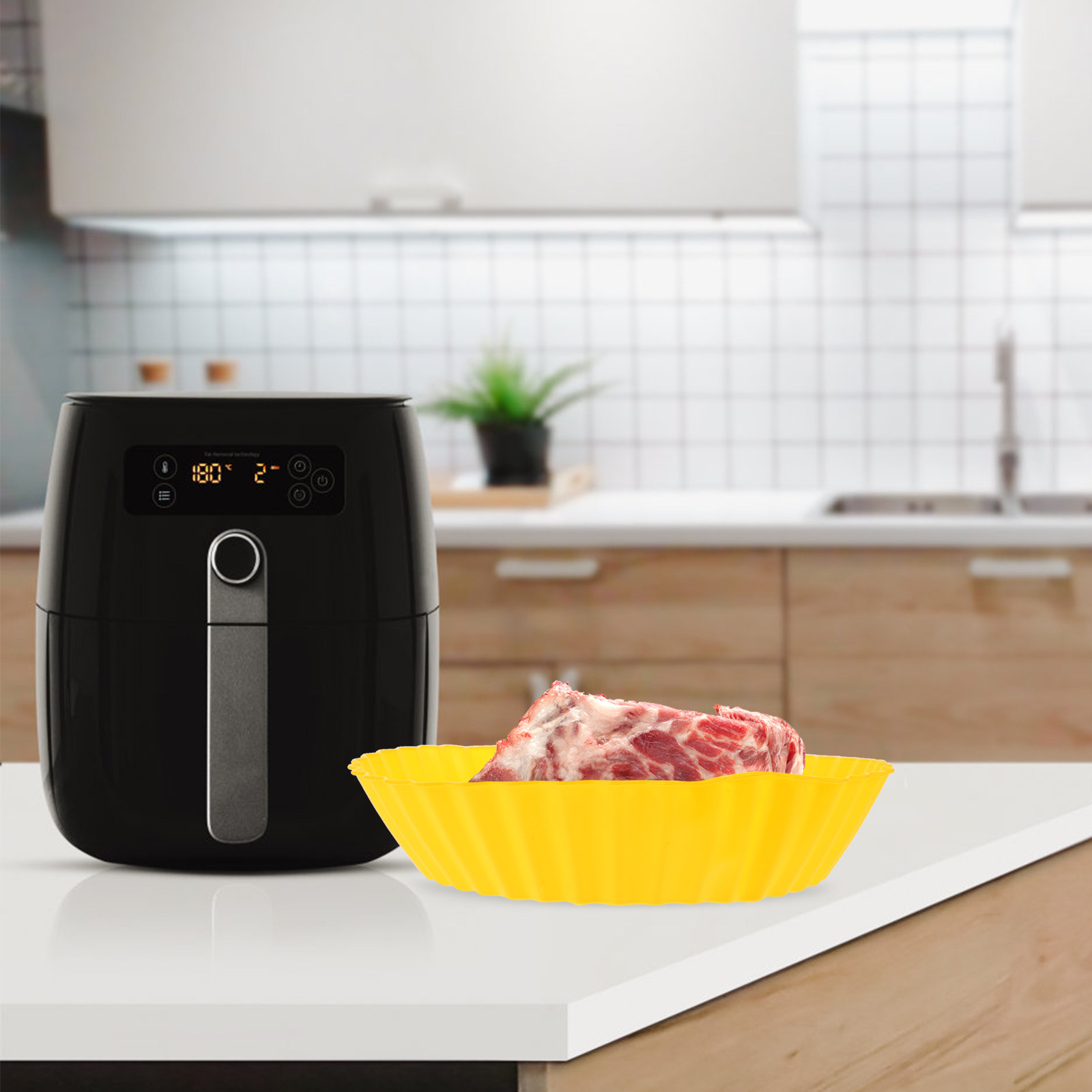 2Pcs Silicone Air Fryer Pot Re - đánh giá và giá Kitchen Baking Trays
