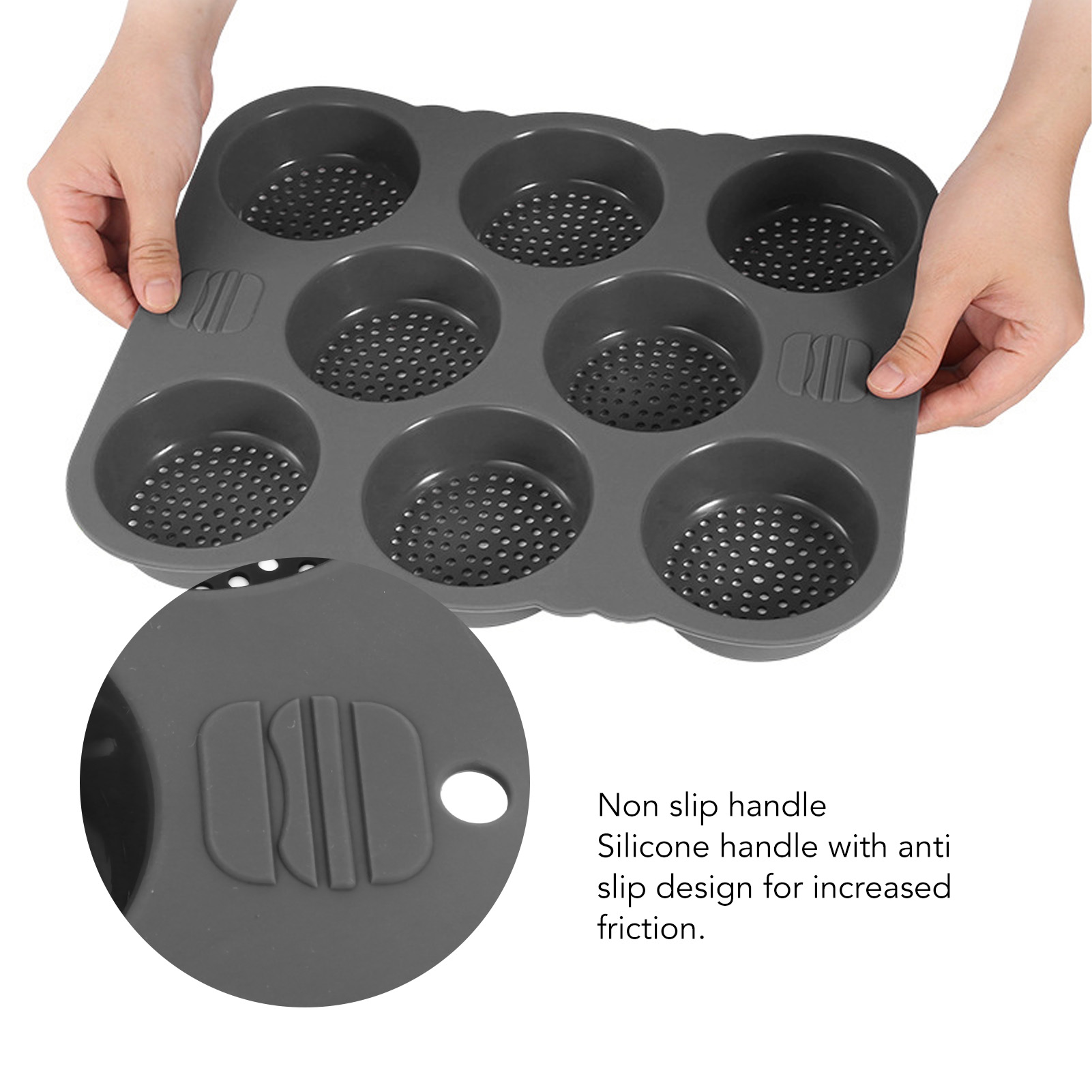 Hamburger Bun Mold Silicone 8  - đánh giá và giá Kitchen Set Bakery
