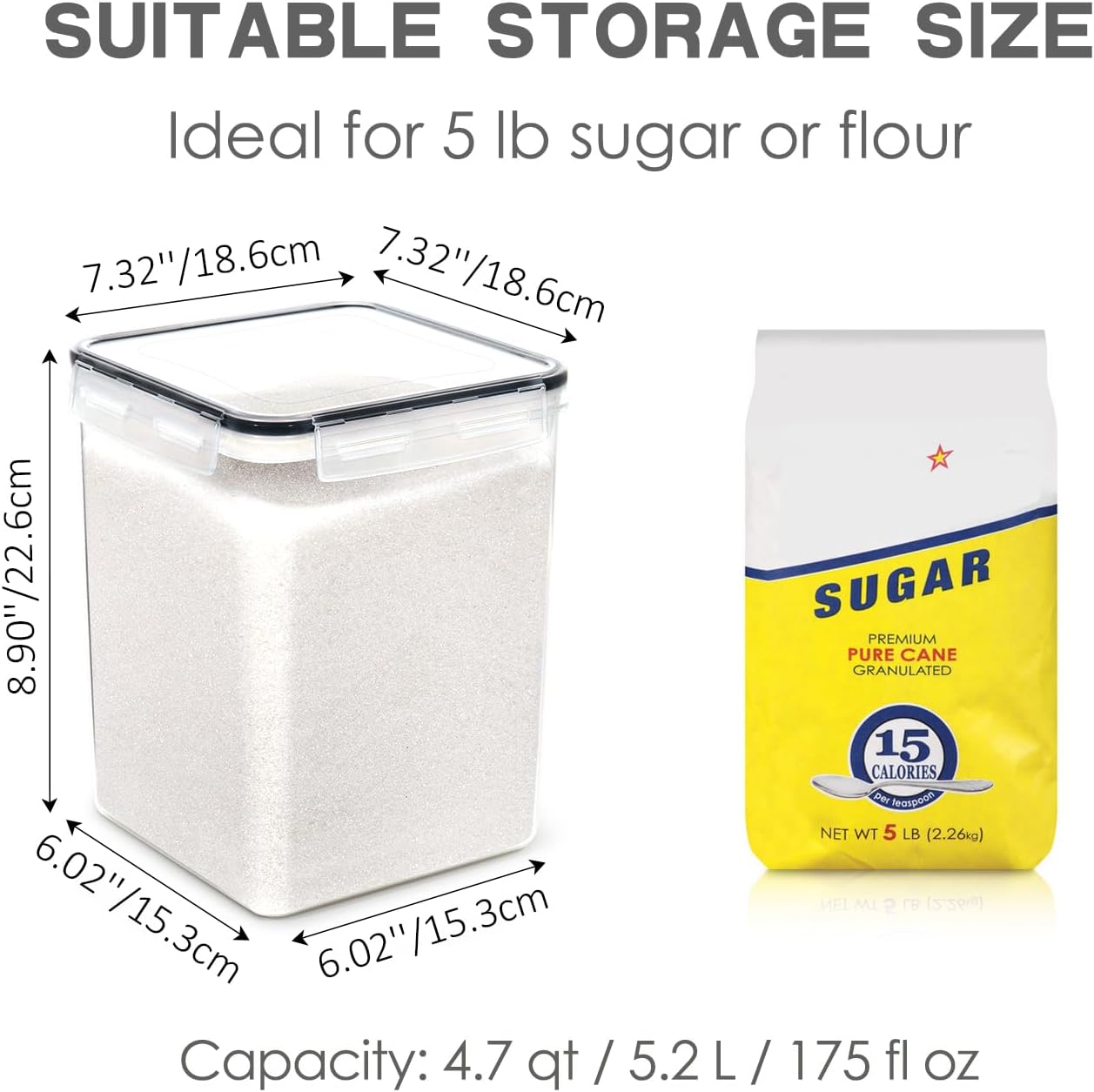 Large Food Storage Containers  - đánh giá và giá Kitchen Baking Organization