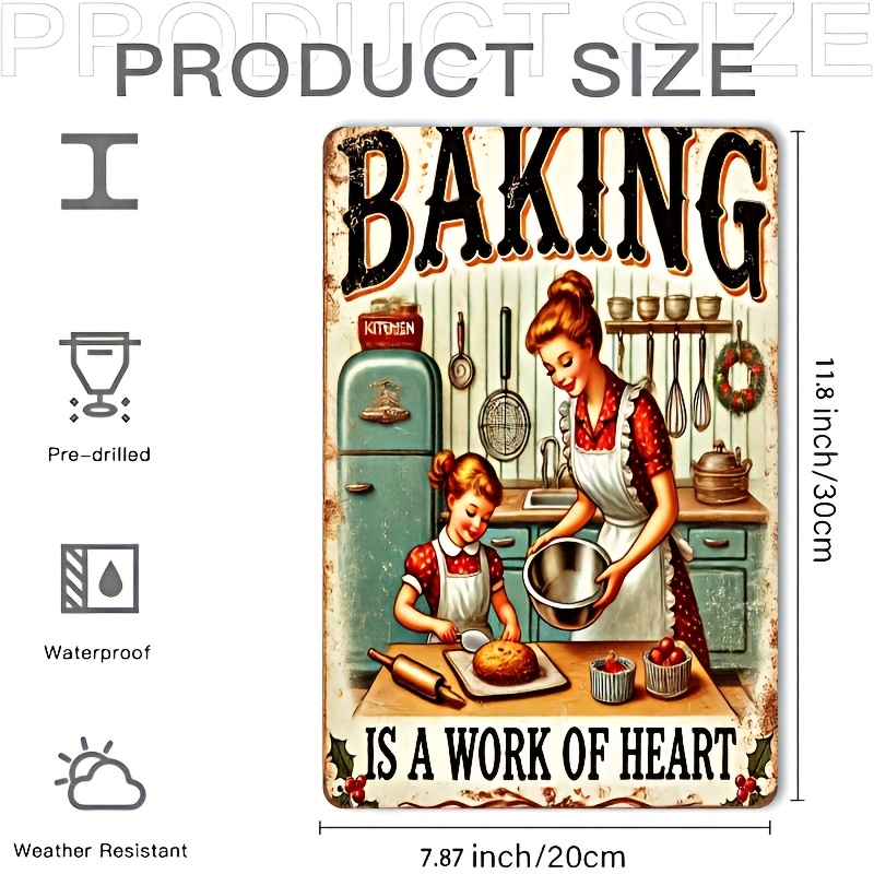 Vintage Style Iron Sign Baking - đánh giá và giá Kitchen Baking Wall Art