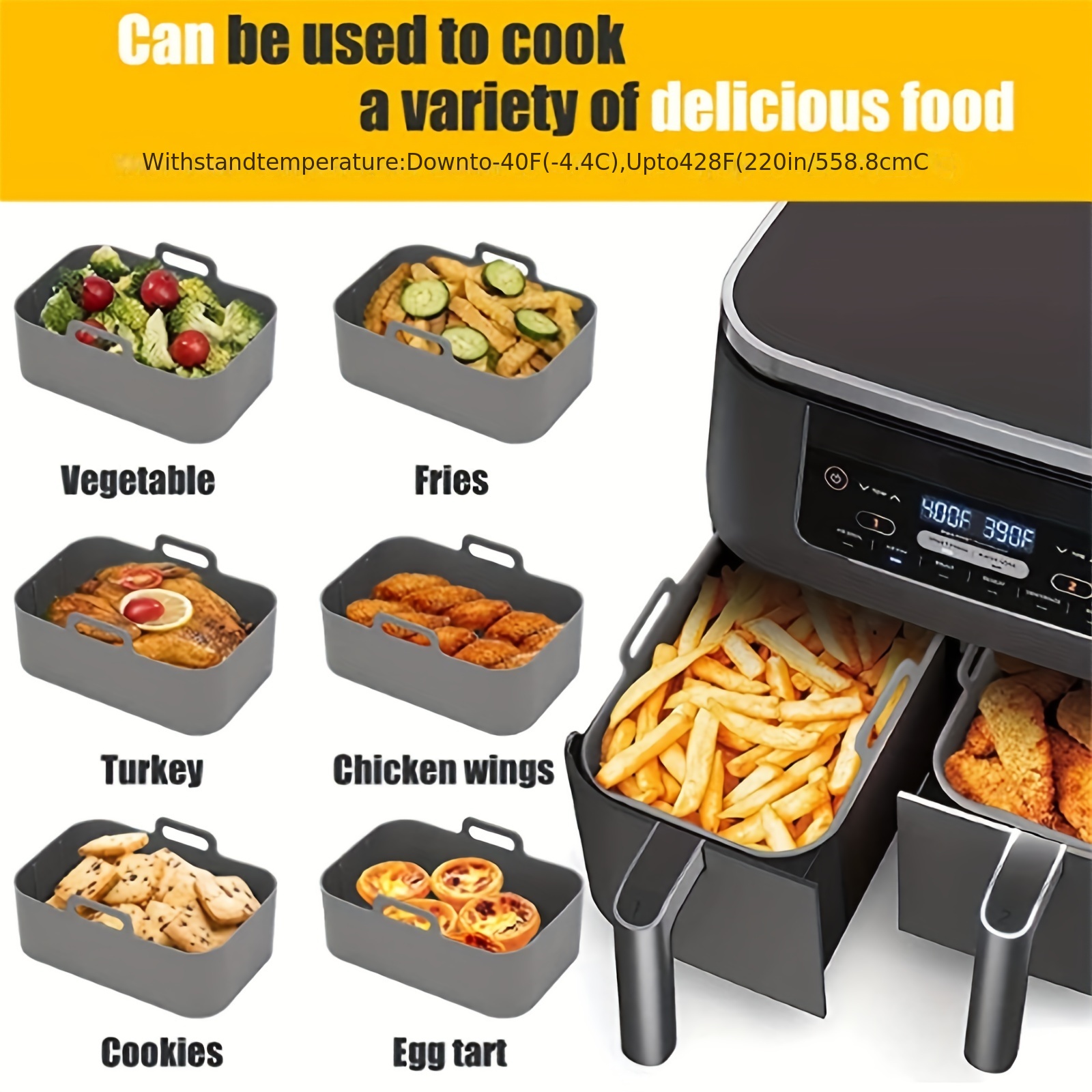 1/2Pcs Air Fryer Silicone Tray - đánh giá và giá Kitchen Baking Trays