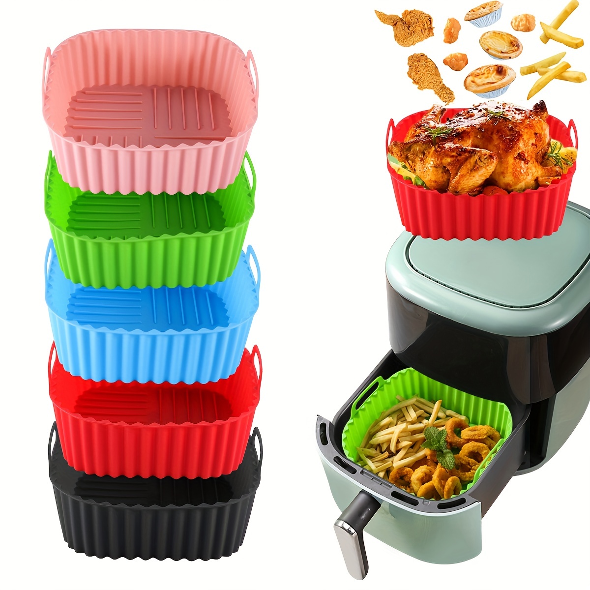 1 square silicone air fryer li - đánh giá và giá Kitchen Baking Gadgets