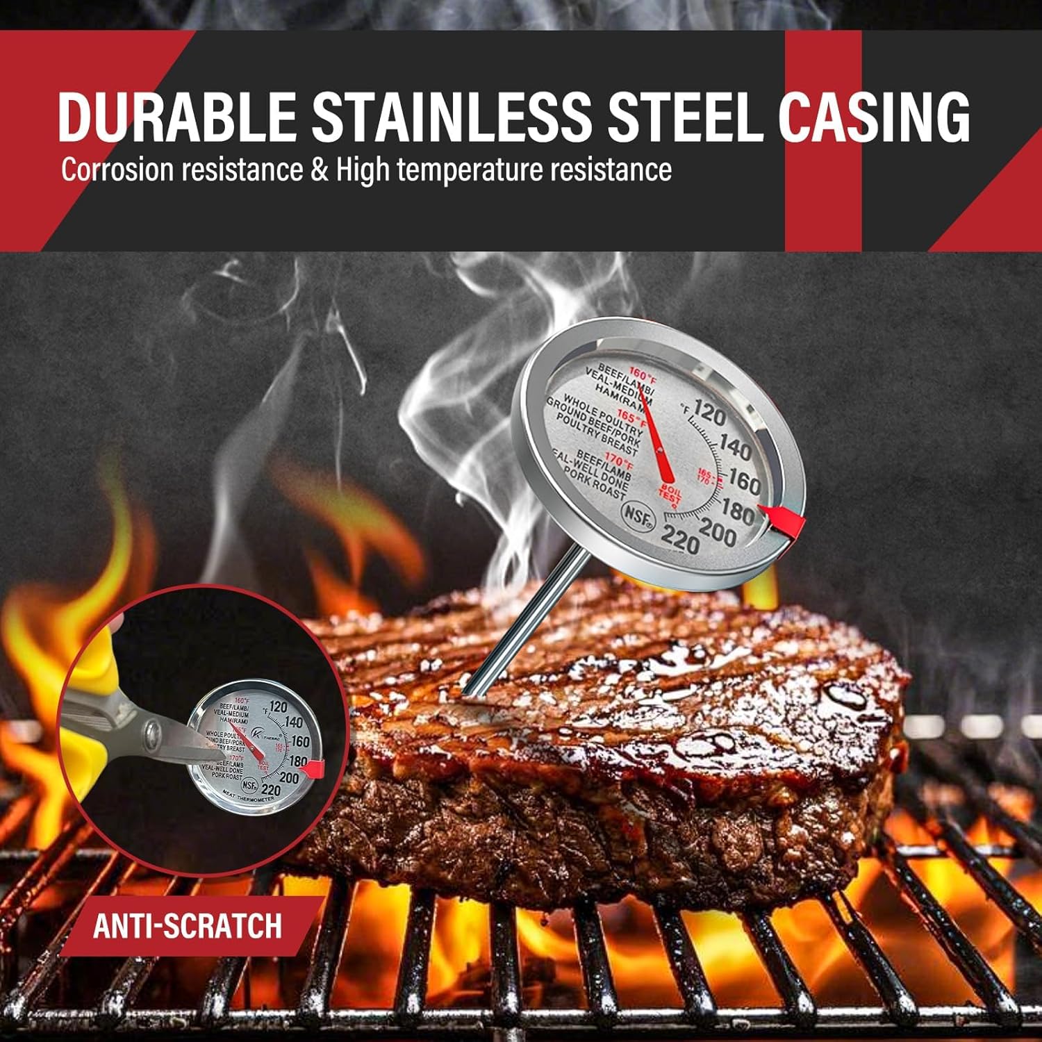 2 Pack Stainless Steel Meat Th - đánh giá và giá Kitchen Baking Gadgets