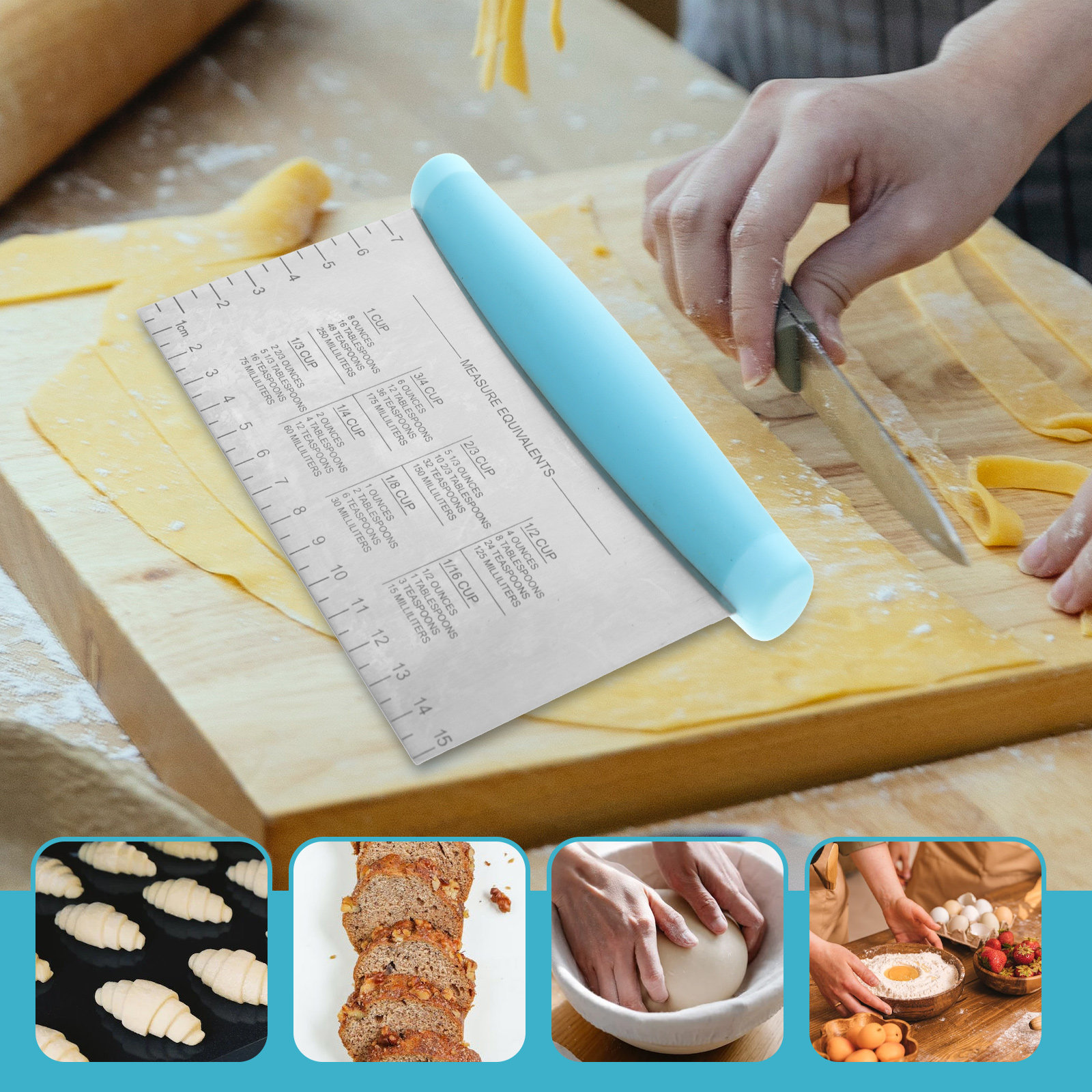 3Pcs Stainless Steel Dough Scr - đánh giá và giá Dough Scraper Curved