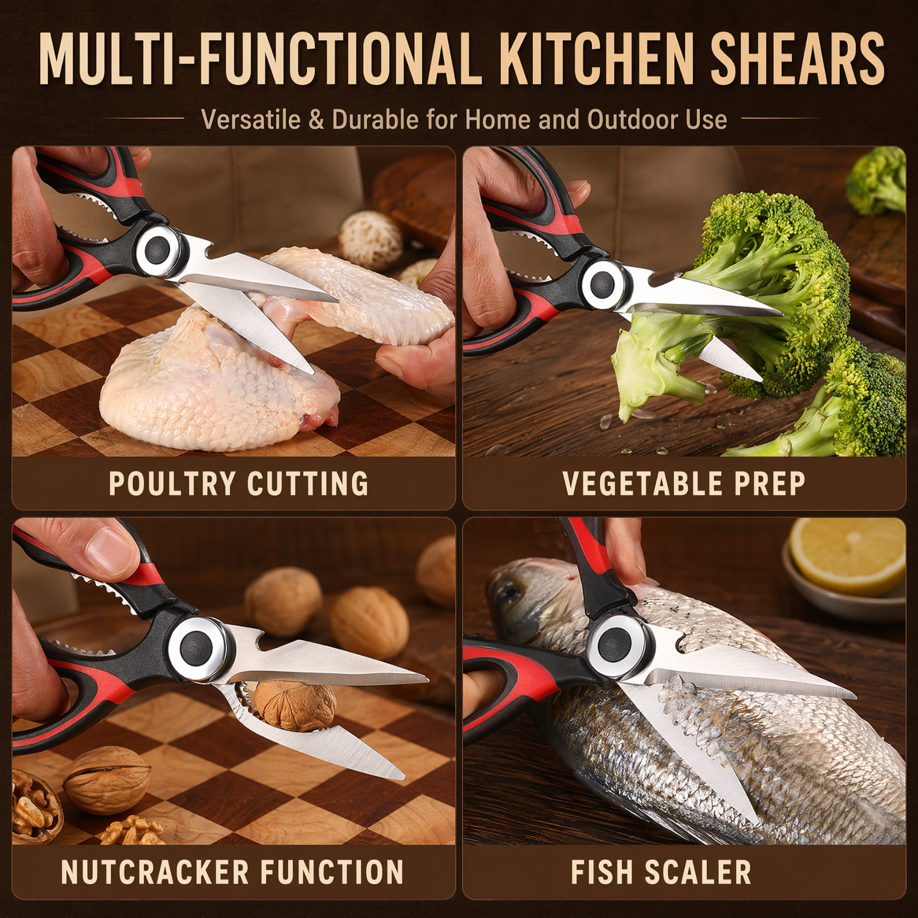 Multifunctional Stainless Stee - đánh giá và giá Kitchen Shears In Baking