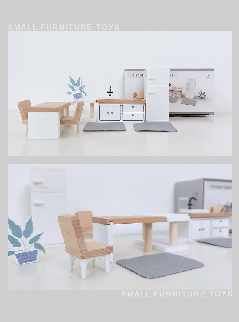 Modern dollhouse furniture kit - đánh giá và giá Kitchen Uncle
