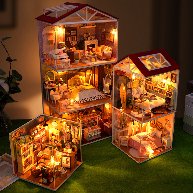 DIY Wooden Dollhouse Mini Bedr - đánh giá và giá Kitchen Uncle