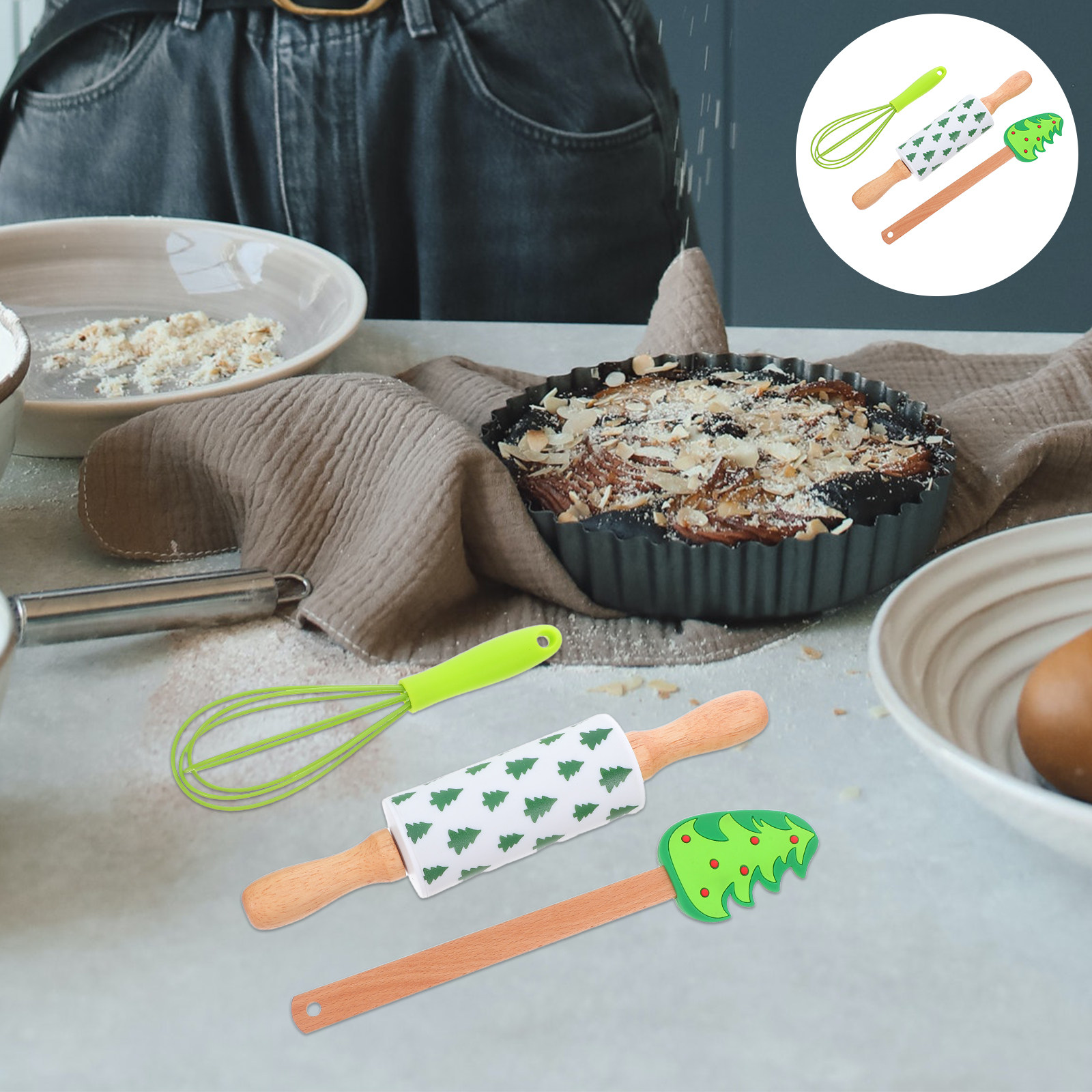 3Pcs Silicone Holiday Baking T - đánh giá và giá Cookie Cutter Set