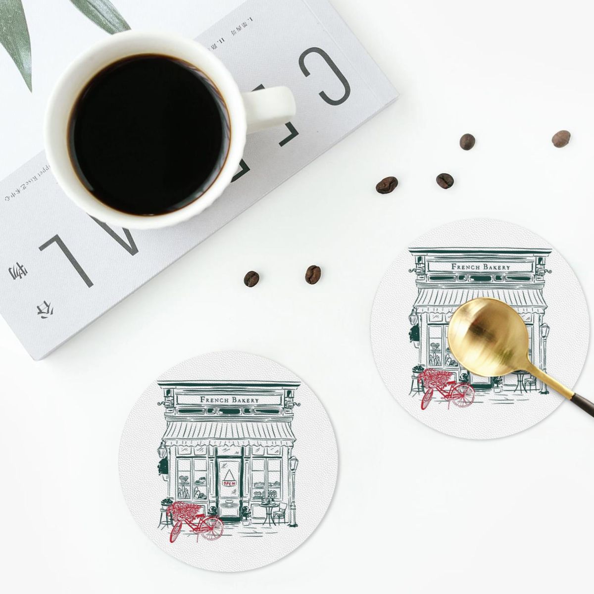 French Bakery Coasters PVC Lea - đánh giá và giá Kitchen Set Bakery